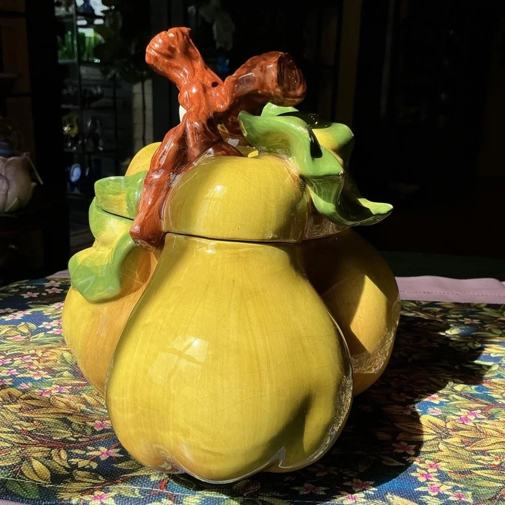 MCM Ceramic BICO Triple Pear Cookie Jar 10